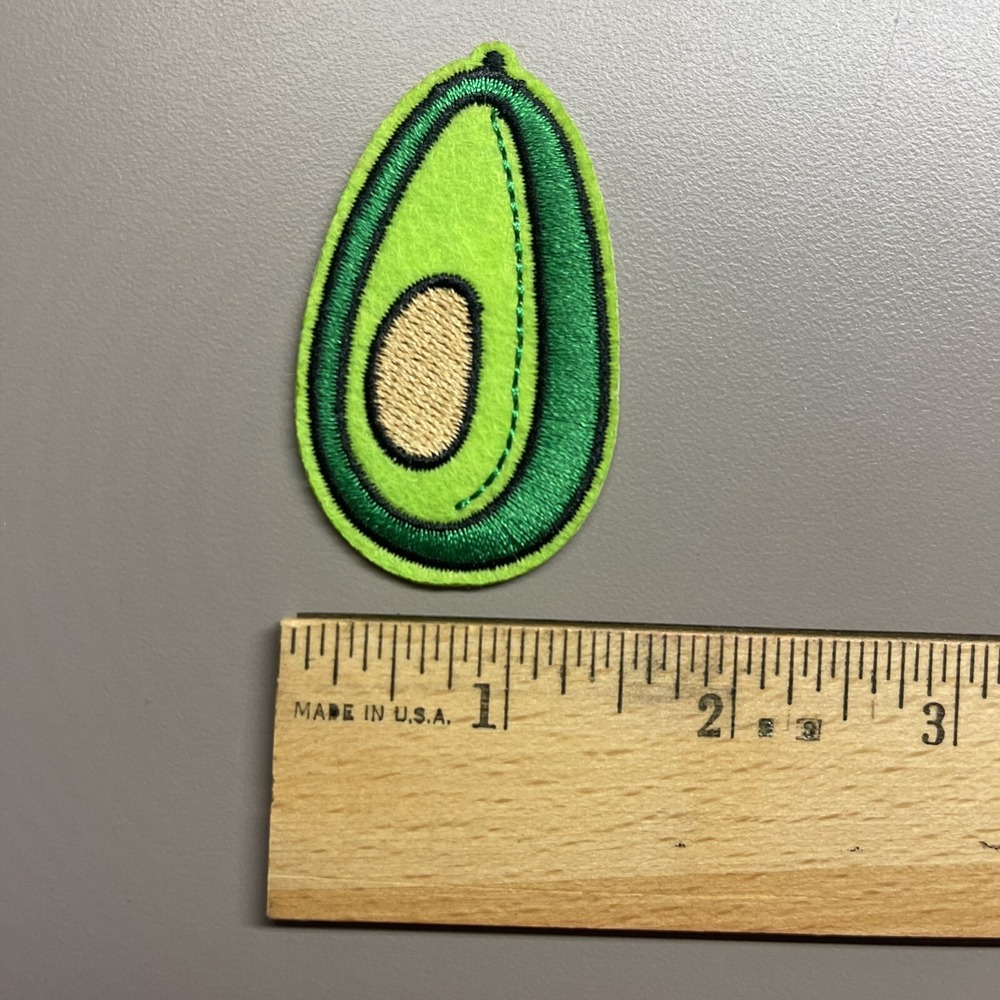 AVOCADO PATCH Sew Iron On EMBROIDERED AVOCADO‎ APPLIQUE PATCH 2.5" X 1.5" - Picture 4 of 5